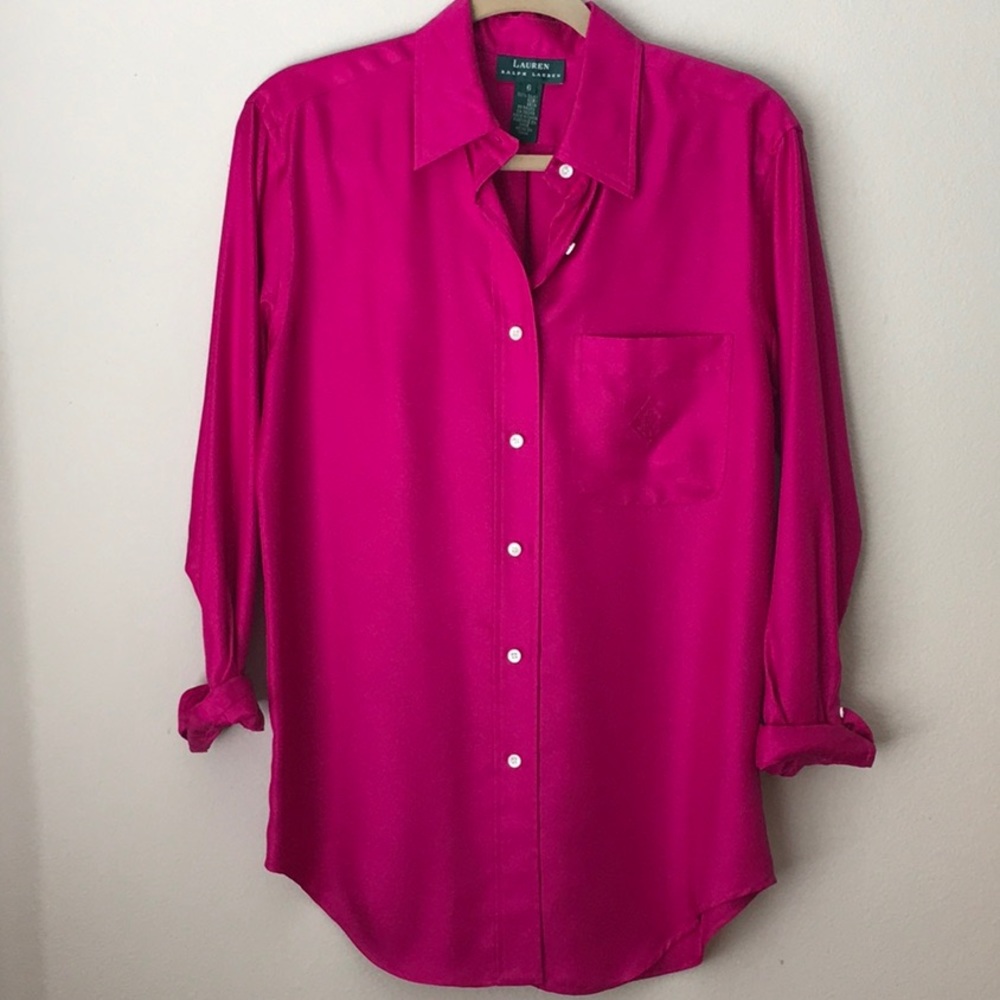 Ralph Lauren Silk Button Up Blouse